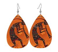 Divinità Etnica Africana Della Fertilità Donna Orecchini Ecopelle Orecchino Goccia Pendenti