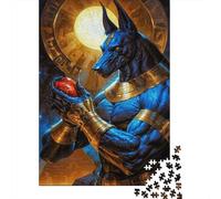 Divinità Sciacallo Mitologia Egizia Puzzle 1000 Pezzi Carta per Adulti Tempio Solare Stile Artistico Relax Famiglia Regalo 52x38cm/1000pcs