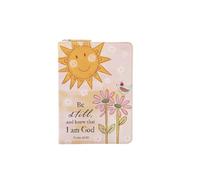 Divinity "Be Still, and Know That I Am God" Psalm 46:10 Faux Leather Journal Inspirational Lined Notebook with Bible Verse & Whimsical Design - Gift