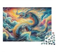 Divino Drago Puzzle 1000 pezzi Puzzle di Mare Nuvole e Onde Gioco stimolante Colorato, stimolante per la mente Cartone Riciclato 100% per Adulti e Adolescenti 52x38cm/1000 pezzi