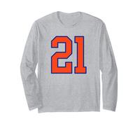 Divisa da Giocatore di Maglia Numero 21 Arancione e Blu Maglia a Manica