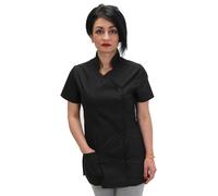 Divisa Estetista Parrucchiera Camice Cuoca Casacca Donna Lavoro Nero Avvitato