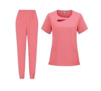Divisa Infermiere Divise chirurgiche for medici e infermieri, set da lavoro for donne, camice da salone di bellezza, camice clinico, pantaloni e camice da spa, abbigliamento infermieristico(Pink,XXL)