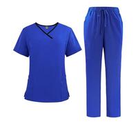 Divisa Infermiere Donna Camice da medico for clinica odontoiatrica a maniche corte, donna(Color1,S)