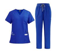 Divisa Infermiere Donna Camici da donna, completi ospedale, pantaloni, accessori for infermiere, clinica dentistica, salone di bellezza, abbigliamento lavoro, tuta(Blue1,XL)
