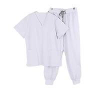Divisa Infermiere Donna Camici da Sala Operatoria, Uniformi da Lavoro Ospedaliere, Set di Camici da Lavoro, Forniture for Infermiere Dentistiche(White,2XL)