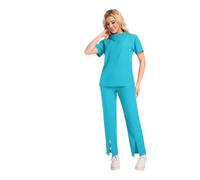 Divisa Infermiere Donna Divise, abiti da lavoro for infermieri, camici donna, tute chirurgiche, laboratorio, ospedaliere, for saloni di bellezza e spa(Sky Blue,XXL)