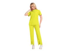 Divisa Infermiere Donna Divise, abiti da lavoro for infermieri, camici donna, tute chirurgiche, laboratorio, ospedaliere, for saloni di bellezza e spa(Yellow,M)