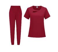 Divisa Infermiere Donna Divise chirurgiche for medici e infermieri, set da lavoro for donne, camice salone di bellezza, clinico, pantaloni spa, abbigliamento infermieristico(Wine Red,XXL)