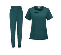 Divisa Infermiere Donna Divise chirurgiche for medici e infermieri, set da lavoro for donne, camice salone di bellezza, clinico, pantaloni spa, abbigliamento infermieristico(Dark green,XL)