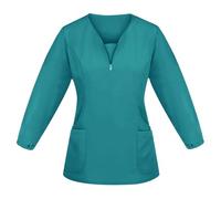 Divisa Infermiere Donna Manica Lunga Ospedale Abbigliamento da Lavoro delle Donna Tunica Uniformi da Lavoro Infermiere Leggere Uniformi da Lavoro Camicia Solida con Tasche Nurse Camicia