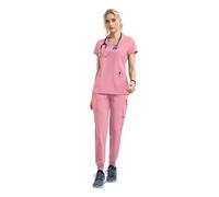 Divisa Infermiere Donna Set di Camici da Medico E Infermiere, Set da Jogging da Donna, Accessori for Ospedale, Sala Operatoria, Abbigliamento da Lavoro Chirurgico(42162-Pink,L)