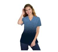 Divisa Infermiere Donna Top Stampato con Scollo a V e Tasche, Uniformi infermieristiche, Abiti da Lavoro, Paillettes a Tinta Unita(BHSF15492,S)