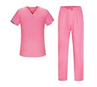 Divisa Infermiere Donna Tute da Lavoro for Infermieri, Uniformi for Sala Operatoria, Abbigliamento da Lavoro for Medici, Set di Camici, Pantaloni(42009-Pink,L)