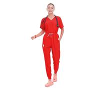 Divisa Infermiere Donna Uniforme da medico e infermiere, camice con scollo a V, pantaloni jogging, abbigliamento lavoro, for ospedale, clinica, odontoiatria, infermieristica