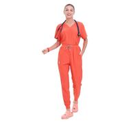 Divisa Infermiere Donna Uniforme da medico e infermiere, camice con scollo a V, pantaloni jogging, abbigliamento lavoro, for ospedale, clinica, odontoiatria, infermieristica(Color17,XXL(90-100kg))