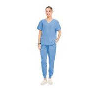 Divisa Infermiere Donna Uniforme da medico e infermiere, camice con scollo a V, pantaloni jogging, abbigliamento lavoro, for ospedale, clinica, odontoiatria, infermieristica(Color11,M(65-75kg))
