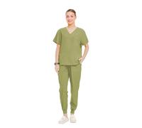 Divisa Infermiere Donna Uniforme da medico e infermiere, camice con scollo a V, pantaloni jogging, abbigliamento lavoro, for ospedale, clinica, odontoiatria, infermieristica(Color6,M(65-75kg))