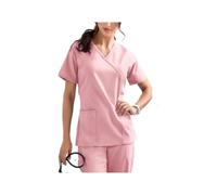 Divisa Infermiere Donna Uniformi Camici Elasticizzati con Pantaloni con Tasche Uniformi infermieristiche Camici da Medico Camici da Lavoro for saloni di Bellezza(Pink,M)