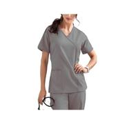 Divisa Infermiere Donna Uniformi Camici Elasticizzati con Pantaloni con Tasche Uniformi infermieristiche Camici da Medico Camici da Lavoro for saloni di Bellezza(Gray,XXL)