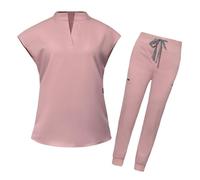 Divisa Infermiere Donna Uniformi Donna Set da Lavoro Camici Chirurgici Infermieri Accessori Ospedale Clinica dentistica Salone di Bellezza Abiti da Lavoro Abiti(Pink,XS)