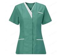 Divisa Infermiere Donna Vestiti for Il Lavaggio A Mano in Ospedale Top in Puro Cotone Abiti da Lavoro for Infermieri Top Abiti da Lavoro for Camerieri(Light Green,XL)