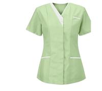 Divisa Infermiere Donna Vestiti for Il Lavaggio A Mano in Ospedale Top in Puro Cotone Abiti da Lavoro for Infermieri Top Abiti da Lavoro for Camerieri(Yellow Green,L)