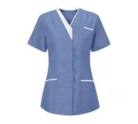 Divisa Infermiere Donna Vestiti for Il Lavaggio A Mano in Ospedale Top in Puro Cotone Abiti da Lavoro for Infermieri Top Abiti da Lavoro for Camerieri(Dark Blue,S)