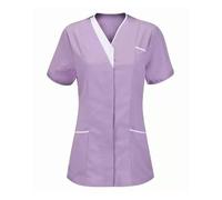 Divisa Infermiere Donna Vestiti for Il Lavaggio A Mano in Ospedale Top in Puro Cotone Abiti da Lavoro for Infermieri Top Abiti da Lavoro for Camerieri(Pink,S)