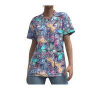 Divisa Infermiere Sala operatoria, Abiti for Il Lavaggio delle Mani a Maniche Corte, Top da Donna, Camici Infermiere e chirurghi, Tute(Color28,L)