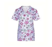 Divisa Infermiere Sala operatoria, Abiti for Il Lavaggio delle Mani a Maniche Corte, Top da Donna, Camici Infermiere e chirurghi, Tute(Color19,L)