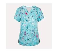 Divisa Infermiere Sala operatoria, Abiti for Il Lavaggio delle Mani a Maniche Corte, Top da Donna, Camici Infermiere e chirurghi, Tute(Color37,2XL)