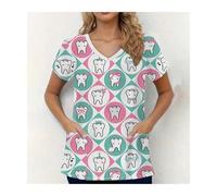 Divisa Infermiere Sala operatoria, Abiti for Il Lavaggio delle Mani a Maniche Corte, Top da Donna, Camici Infermiere e chirurghi, Tute(Color30,3XL)