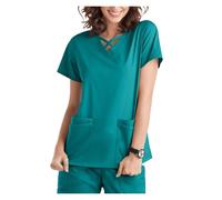 Divisa Infermiere Sala operatoria, Abiti for Il Lavaggio delle Mani a Maniche Corte, Top da Donna, Camici Infermiere e chirurghi, Tute(Color4,XXXL)