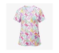 Divisa Infermiere Sala operatoria, Abiti for Il Lavaggio delle Mani a Maniche Corte, Top da Donna, Camici Infermiere e chirurghi, Tute(Color24,5XL)