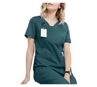Divisa Infermiere Sala operatoria, Abiti for Il Lavaggio delle Mani a Maniche Corte, Top da Donna, Camici Infermiere e chirurghi, Tute(Color15,XXL)