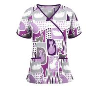 Divisa Infermiere Sala operatoria, Abiti for Il Lavaggio delle Mani a Maniche Corte, Top da Donna, Camici Infermiere e chirurghi, Tute(Color 02,XXL)