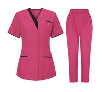Divisa per Personale Sanitario Donna Set Camice Uniforme Medica con Maglia e Pantaloni Uniformi Mediche Camice Uniforme Sanitarie Estetista Divise