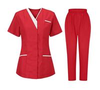 Divisa per Personale Sanitario Donna Set Camice Uniforme Medica con Maglia e Pantaloni Uniformi Mediche Camice Uniforme Sanitarie Estetista Divise