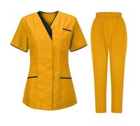Divisa per Personale Sanitario Donna Set Camice Uniforme Medica con Maglia e Pantaloni Uniformi Mediche Camice Uniforme Sanitarie Estetista Divise