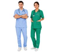 Divisa Sanitaria completa in cotone 100% scollo a V per medico infermiere oss