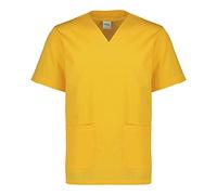 Divisa Sanitaria Donna e Uomo, Uniforme Sanitaria Donna e Uomo, Set Componibile con Casacca e Pantalone, Divise Sanitarie per Oss, Infermiere, Medico, Dentista (CASACCA GIALLA MISTO COTONE, 3XL)