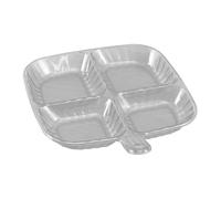 divisi - 4 per alimenti a griglia, lavabili in lavastoviglie | quadrato con scomparti per pranzo, scuola, picnic, pasti all'aperto, stoviglie per la casa, robusti e facili da