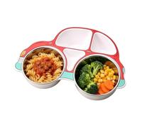 divisi per bambini In Acciaio Inossidabile, Smontabili, Lavabili e a Forma | Vassoio da pasto con scomparti alimentari Per Prescolari, Ragazzi, Ragazze, Figlie e Figli