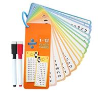 Division Flash Cards, 15x Multiplication & Division Learning Set, Reusable Math Equation Cards with Dry Erase Pens for Classroom, Homeschool, and Practice, Paper Material, 7.09x2.76in