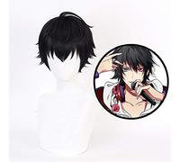 Divisione Anime Rap Battle Ipnosi Mic Yamada Saburo Parrucca Cosplay Corto Nero Capelli soffici Parrucche di Halloween Carnevale Parrucche KUQX804