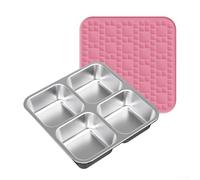 Divisione dell'acciaio inossidabile quattro per la scatola di pranzo con i coperchi del silicone per l'organizzazione riutilizzabile dell'alimento dimensionata della porzione