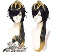 Divisione rap battaglia AIMONO JUSHI COSPLAY Wig Black Mix mix oro oro lungo la parrucca per capelli sintetici maschi Halloween party anime parrucche