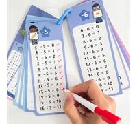 divisione set di biglietti 15 pezzi Fogli di Sottrazione per Bambini, Giochi di Numeri Matematici da Tavolo, 2 Pennarelli Cancellabili, Flashcard per Imparare le Sottrazione, per Giochi Matematici