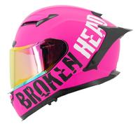 Divisione Stradale Broken Head Rosa Opaco Con Visiera Rosa Specchiata